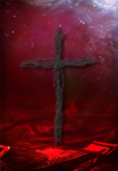 Christian Cross Background Church — Stock Photo, Image