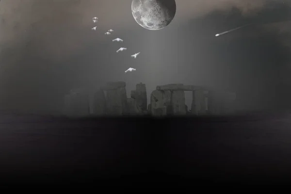 Színes Illusztrációja Stonehenge — Stock Fotó