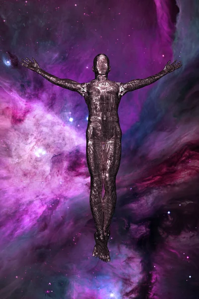 Ascension Droïde Dans Espace Fantastique Vivant Science Fiction Scène Spirituelle — Photo
