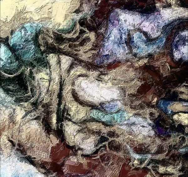 Абстрактний Барвистий Живопис Олія Полотні — стокове фото