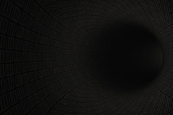Túnel Metálico Abstracto Renderização — Fotografia de Stock
