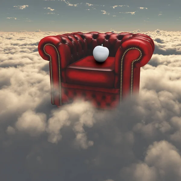 带云天的数字式椅子组合 — 图库照片