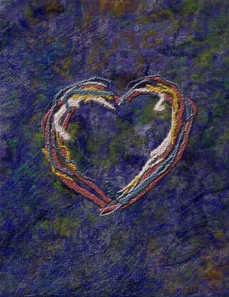 Heart Shape Painting Texture — Zdjęcie stockowe