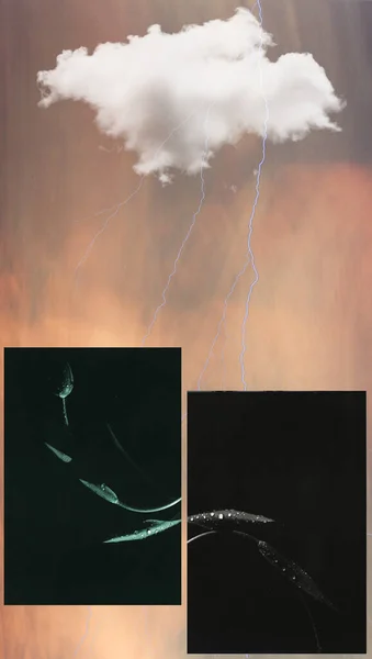 Fundo Abstrato Com Nuvens Céu Com Trovão — Fotografia de Stock