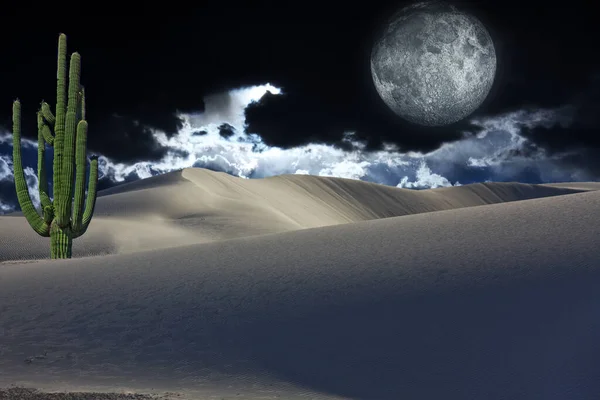 View Beautiful Desert Cloudy Sky — Stockfoto