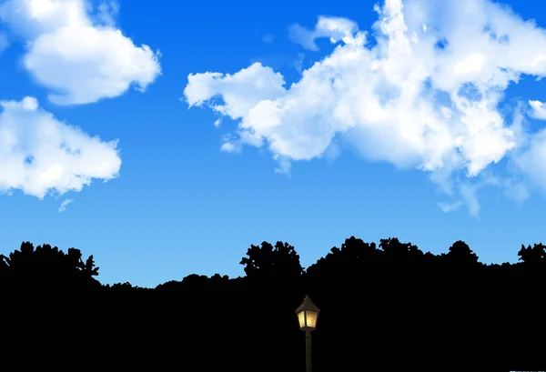 Silhouettes Beautiful Outdoor Background Night Sky — Fotografia de Stock