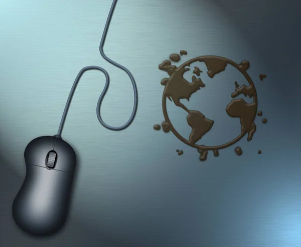 Network Concept Background Globe Laptop Mouse — стоковое фото