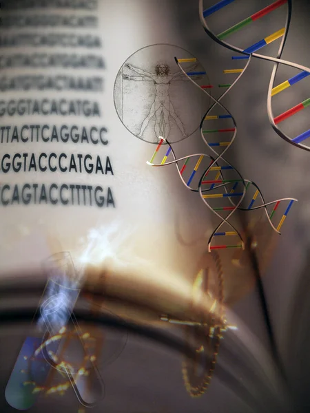 Dna Molekyl Och Formler Biokemi — Stockfoto