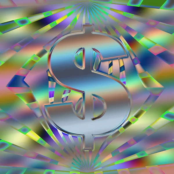 Dollar Sign Abstract Colorful Background View Money Concept — Fotografia de Stock