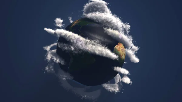 Planet Earth Clouds Rendering — Stock Photo, Image