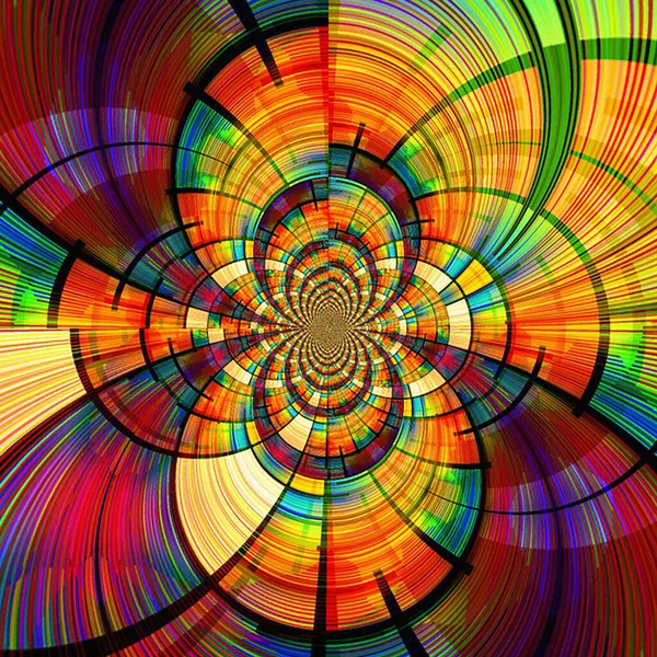 Abstract Fractal Background Radial Shapes — Fotografia de Stock