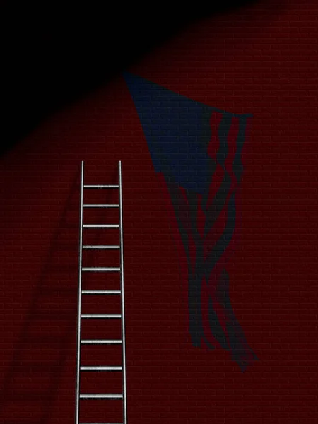 Bandeira Escada Dos Eua Renderização — Fotografia de Stock