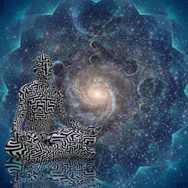 İnsan beyniyle soyut arkaplan