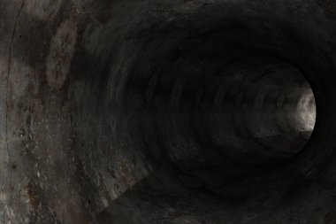 Soyut çimento tüneli. 3d oluşturma.