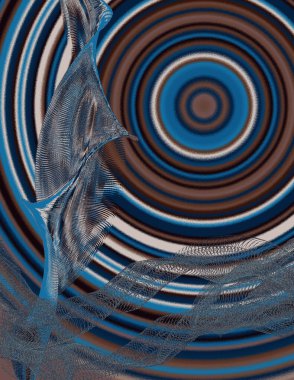 Eşmerkezli daireler çiziyor. Modern dijital sanat.