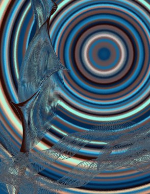 Eşmerkezli daireler çiziyor. Modern dijital sanat.