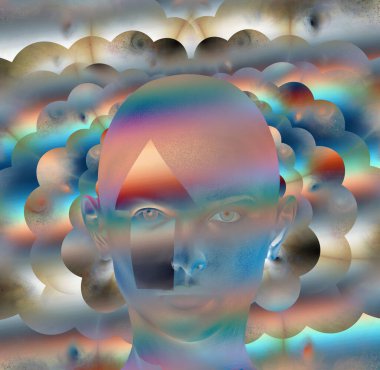 3 boyutlu insan yüzü, mandala küçültülmüş boyutu