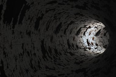 Soyut çimento tüneli. 3d oluşturma.