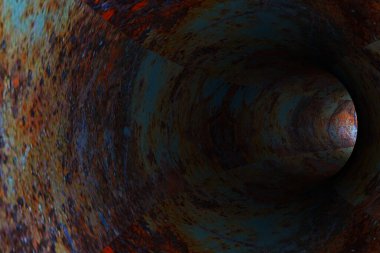 Soyut sıkıntı tüneli. 3d oluşturma.