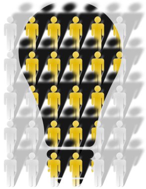 insan siluetleri ile parlak arkaplan 