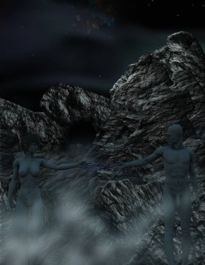 Modern soyut renk sürrealistik illüstrasyon