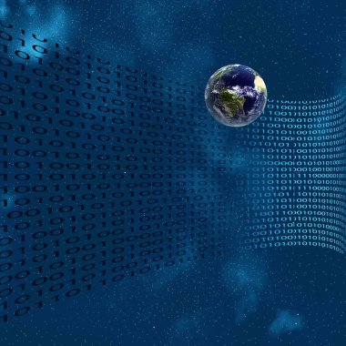 Metnin için alanı olan soyut arkaplan üzerindeki atom