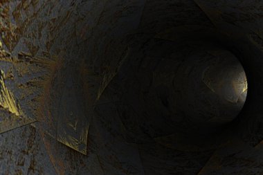 Soyut mozaik tüneli. 3d oluşturma.