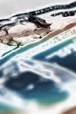 Arka plan için 20 doların yakın plan çekimi.