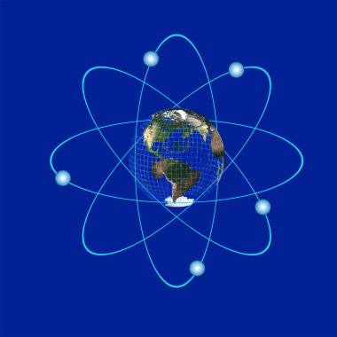 Kavramsal Atom Gelecekçi Soyut Renk Arkaplanı