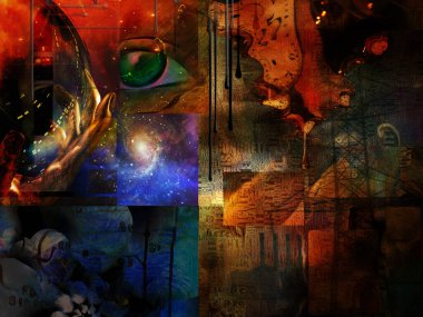 Bulutlu gökyüzünde okyanus dalgalı maske