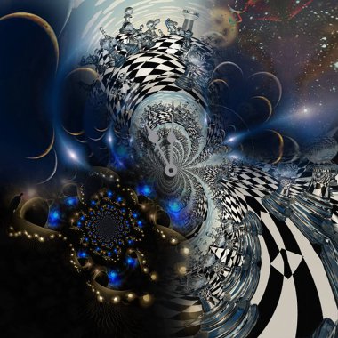 Soyut fraktal arkaplan. bilgisayar oluşturulmuş 3d illüstrasyon.