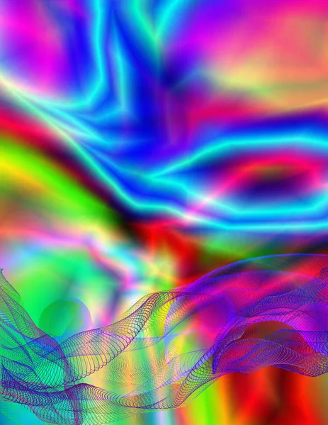 Αφηρημένα Ψηφιακά Κύματα Σύγχρονη Τέχνη — Φωτογραφία Αρχείου
