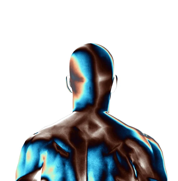 Render Male Back White Background — Foto Stock