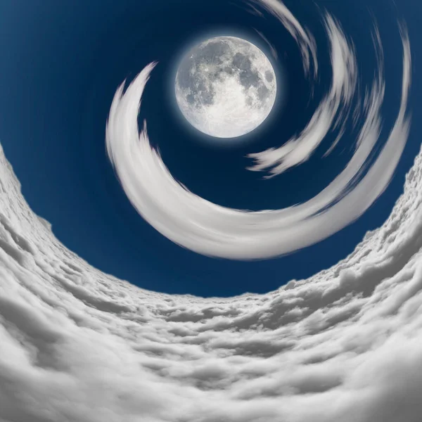Beautiful View Moon Night Sky Illustration — Foto de Stock