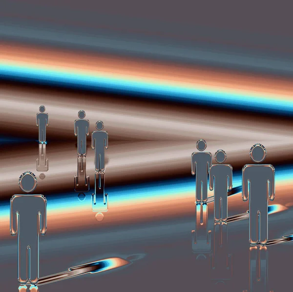 Group People Colorful Figures Rendering — Stock Photo, Image