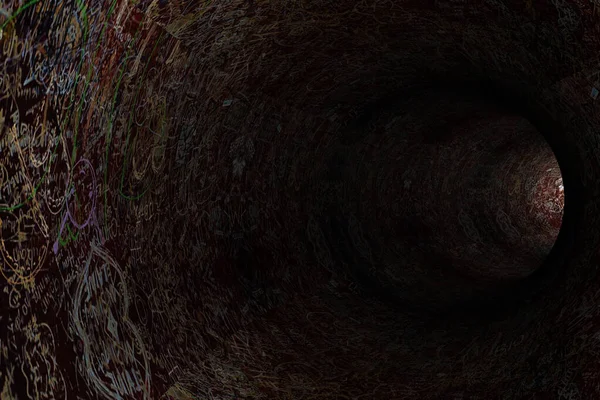 抽象的なトンネルの壁に図面 3Dレンダリング — ストック写真