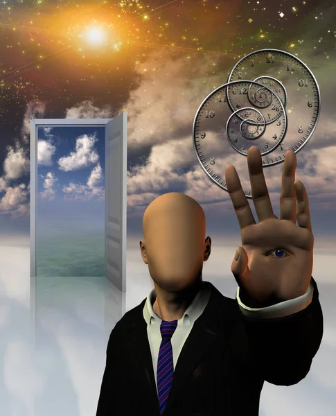 Open Door Sky Concept Illustration Background — Stock Photo, Image