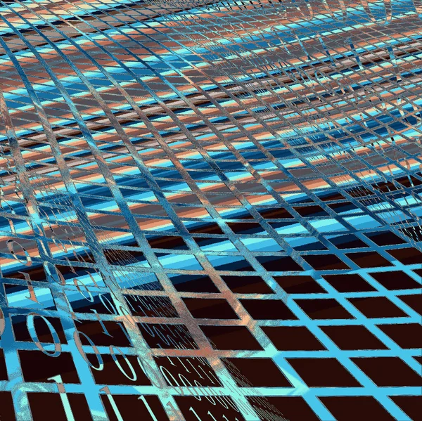 Binary Code Abstract Grid Rendering — Stock Photo, Image