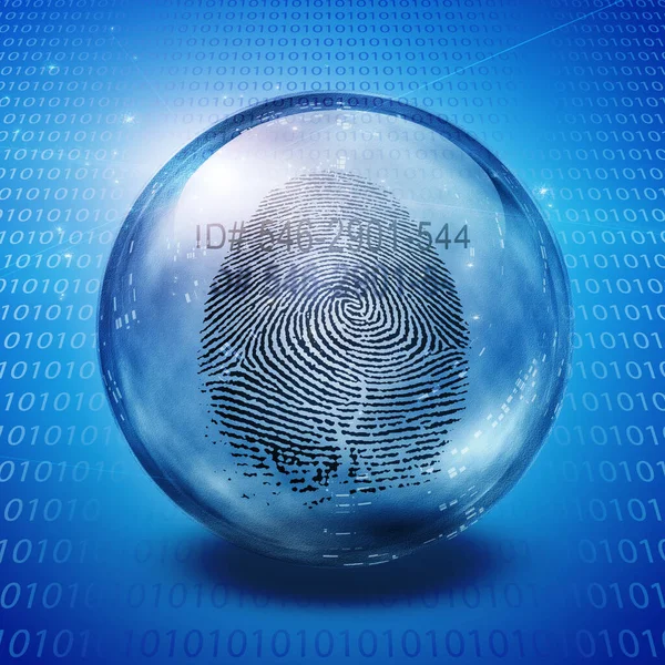 Digital Illustration Fingerprint Binary Code Background — Stock Photo, Image