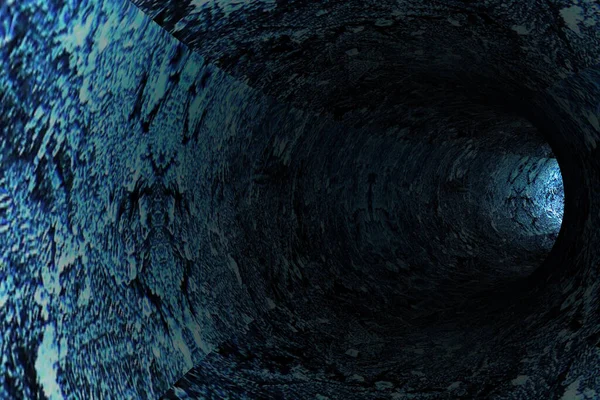 Túnel Azul Abstracto Renderização — Fotografia de Stock