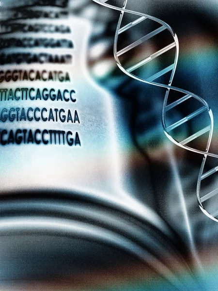 Sfondo Luminoso Con Dna Libro Spazio Testo — Foto Stock