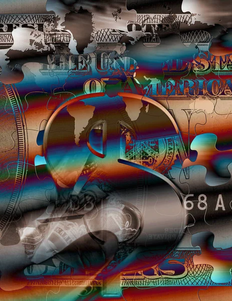 Signo Dólar Vista Fondo Colorido Abstracto Dinero Concepto Petróleo — Foto de Stock