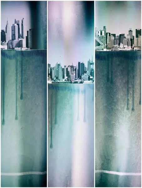 城市天际线 摩天大楼的风景画 — 图库照片