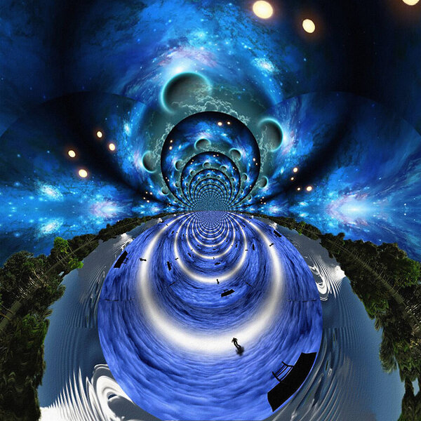 Small space paths, abstract fractal background 3d rendering