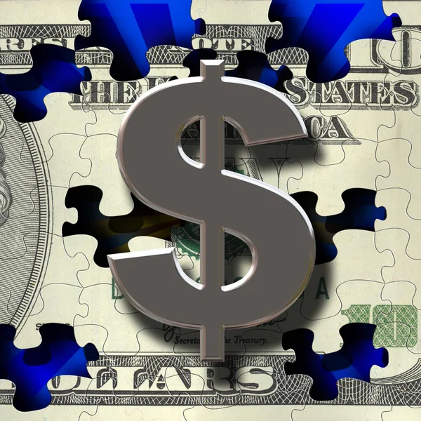 Dollar Teken Abstracte Kleurrijke Achtergrond Uitzicht Geld Concept — Stockfoto