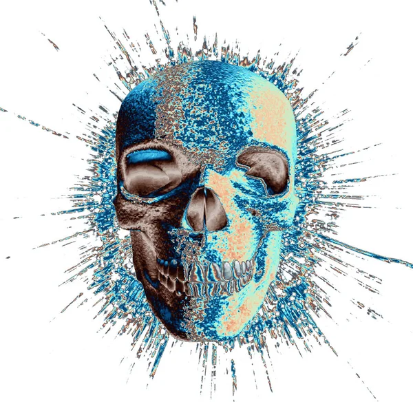 Grungy Illustration Human Skull Background — 图库照片