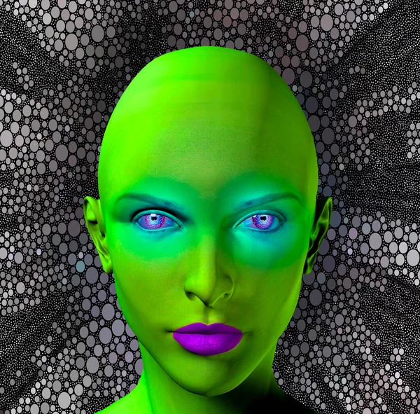 Alien Face Concept Abstract Colorful Background — Stock Photo, Image