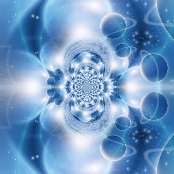 Abstract Blue Fractal Background Lights — Stock Photo, Image