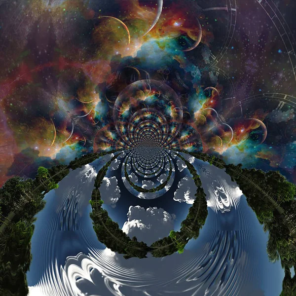 Small Space Paths Abstract Fractal Background Rendering — Φωτογραφία Αρχείου