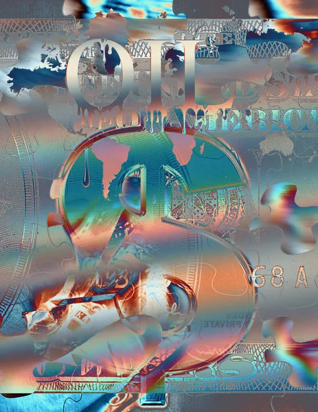 Abstract Bright Background Colorful Ornament Dollar Mark — Fotografia de Stock